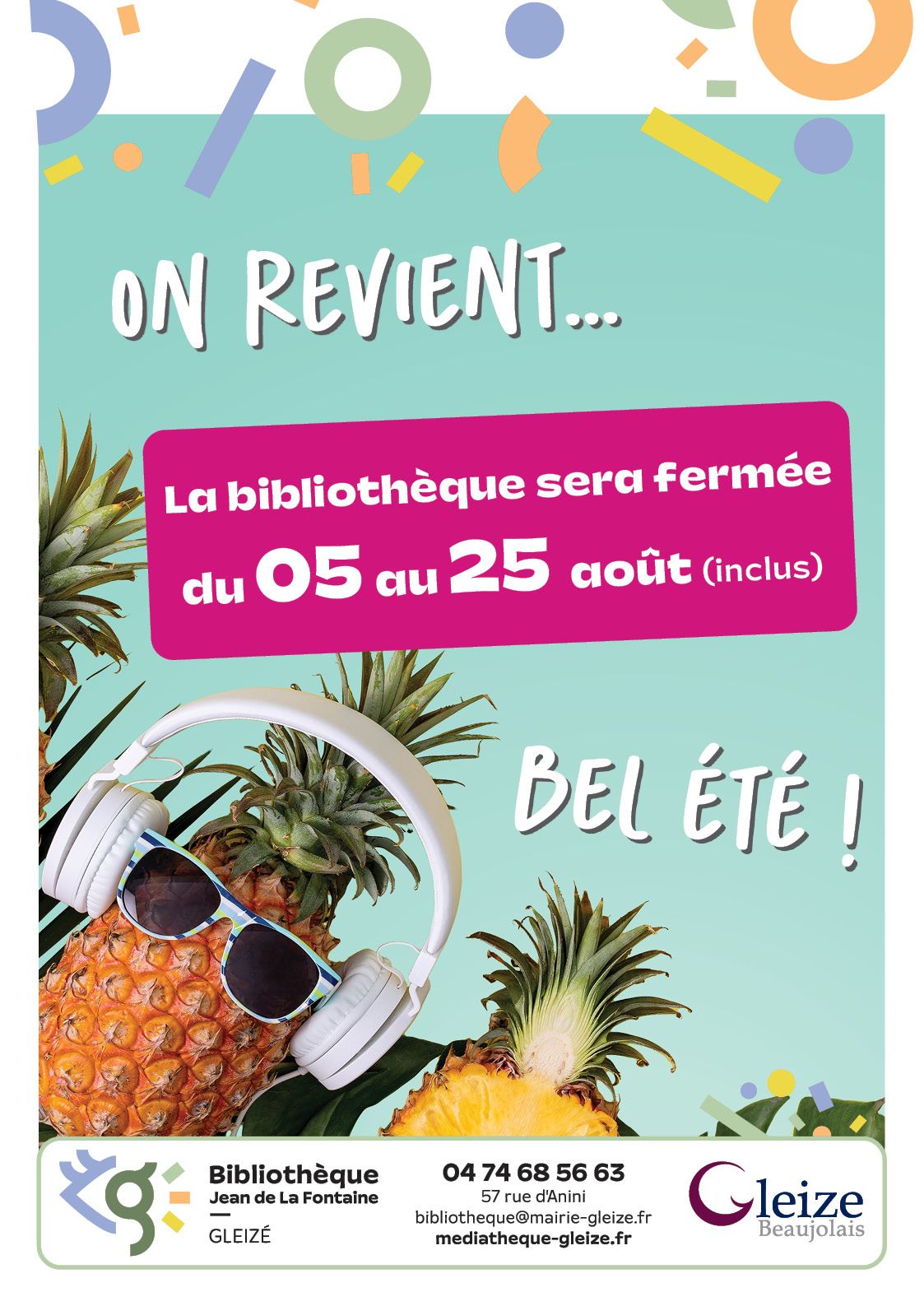 Affiche Ete Fermeture 2025